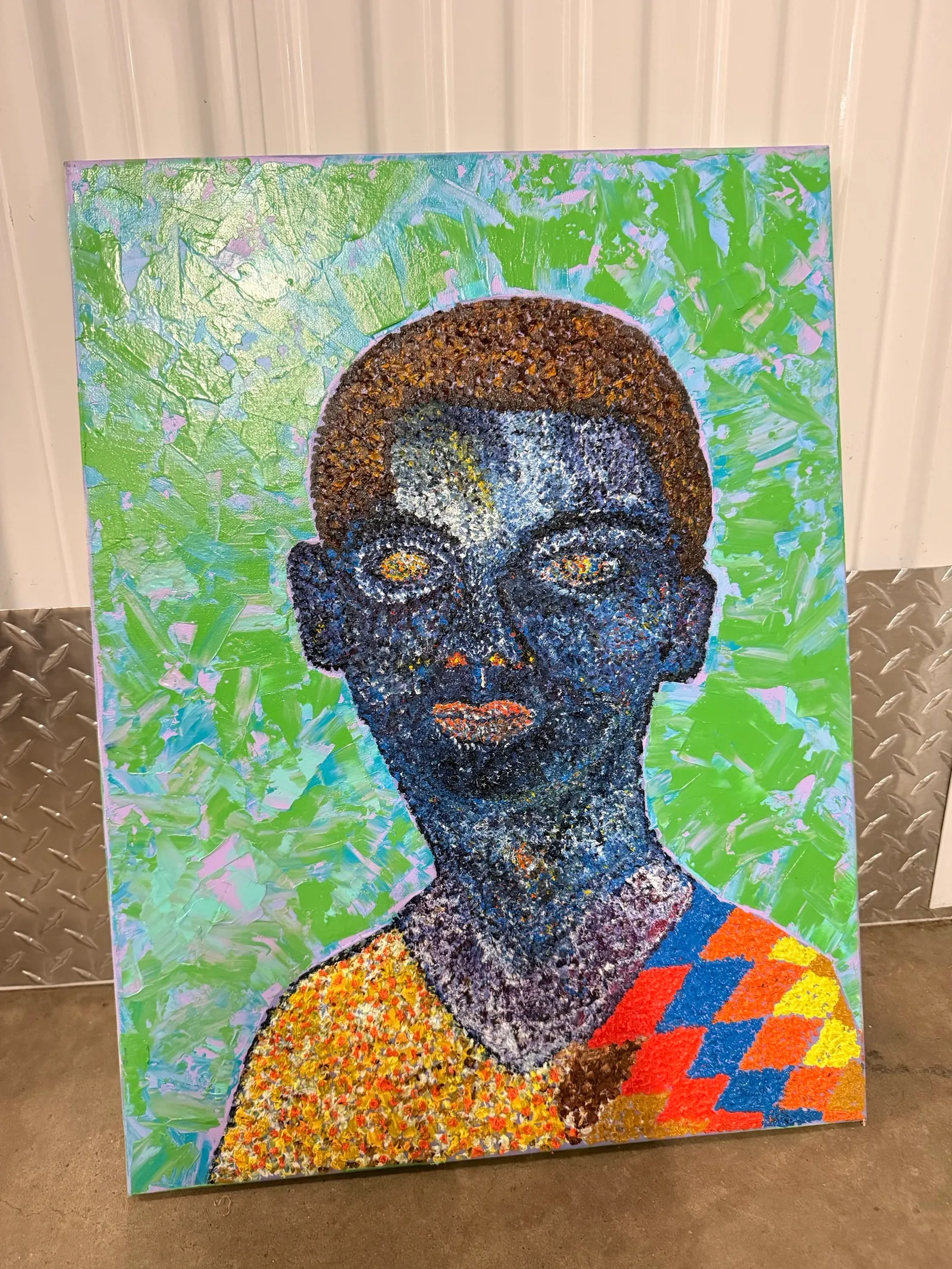 Portrait in Dots, oil on canvas, 30 x 40 in / 76 x 102 cm