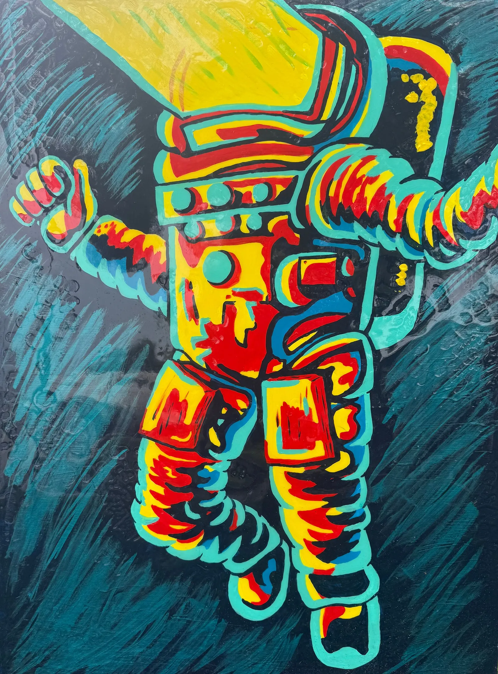 Untitled (Spacewalk), acrylic on canvas, 24 x 32 in / 61 x 81 cm