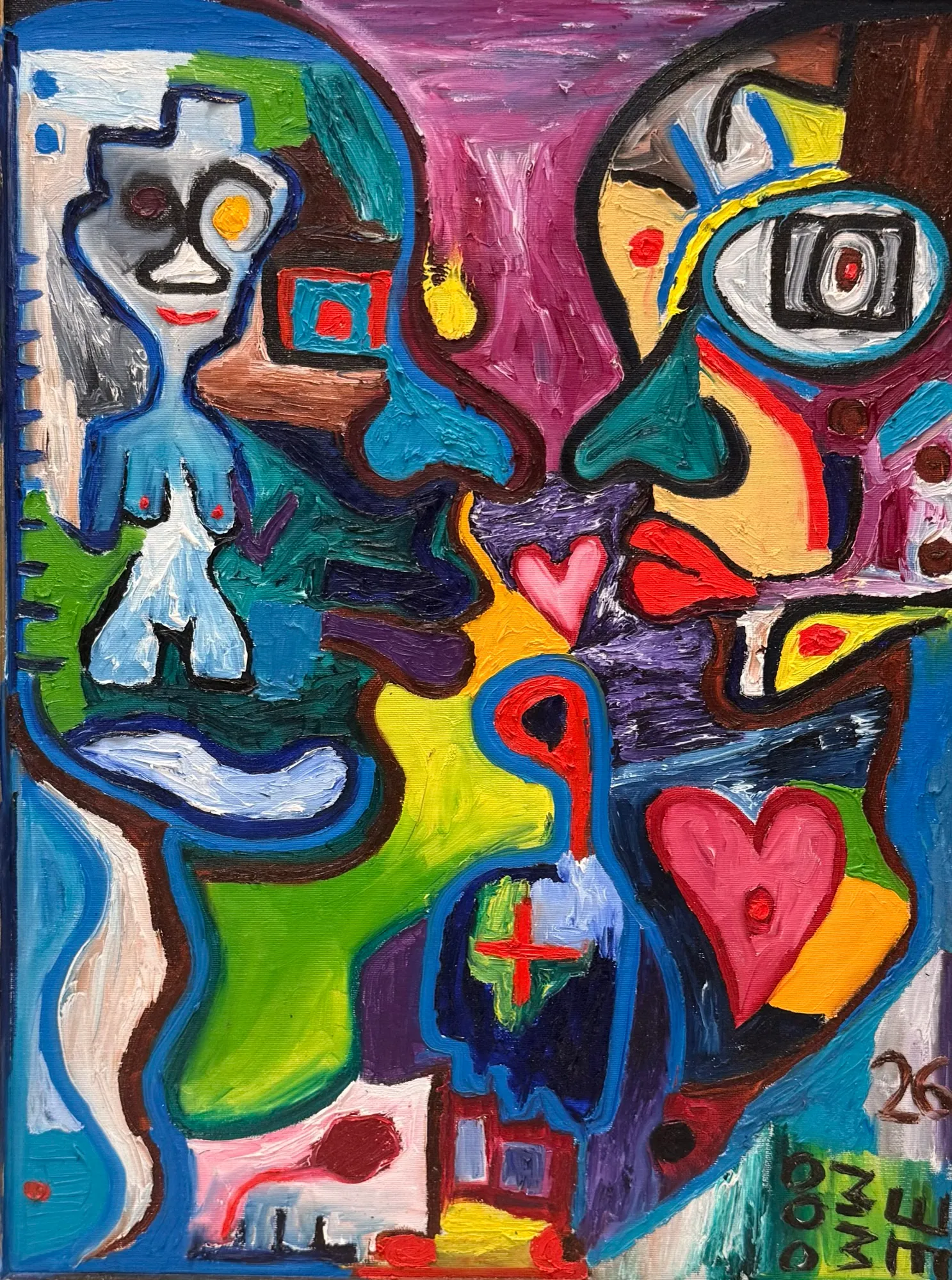 The Kiss, oil on canvas, 24 x 32 in / 61 x 81 cm